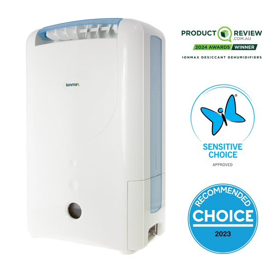 Ionmax ION612 7L/day desiccant dehumidifier - Sensitive Choice approved & Choice recommended & ProductReview Award Winner 2024