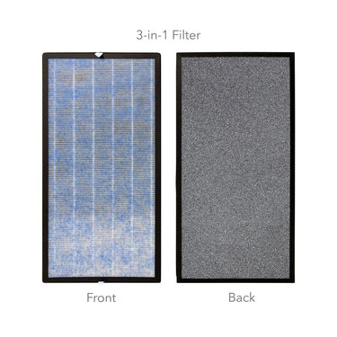 Antibacterial HEPA 3-in-1 replacement filter for Ionmax+ Aire X air purifier front and back