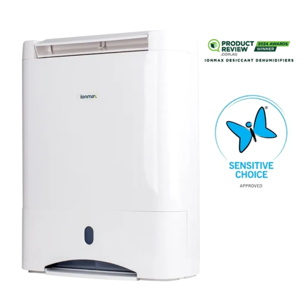 Ionmax ION632 10L/day desiccant dehumidifier - Sensitive Choice approved & Choice recommended & ProductReview Award Winner 2024
