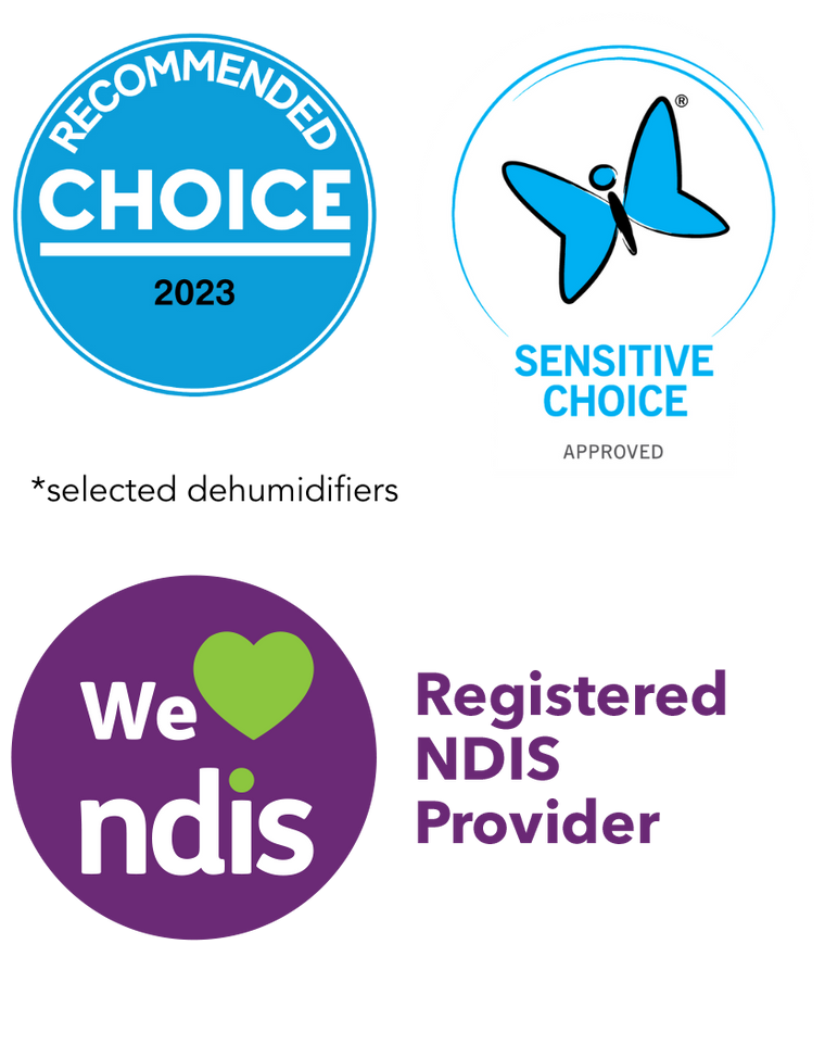 Ionmax - Sensitive Choice Approved, Choice Recommended Dehumidifiers; NDIS Registered Provider